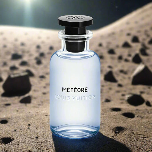 Louis Vuitton Météore decant bottle – citrus & peppery vetiver fragrance sample from Trials and Vials