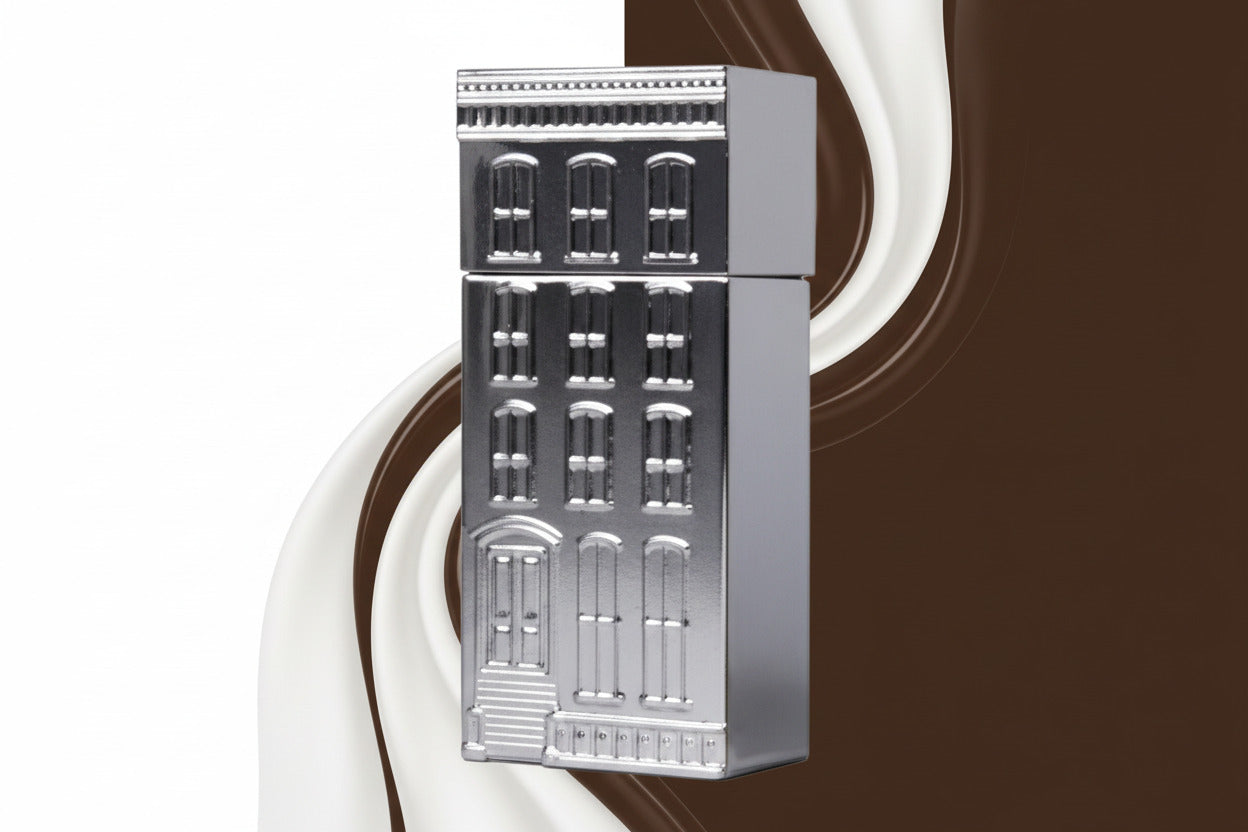 Uptown Perfumery Black & White Cookie Extrait bottle detail on white, square and centered