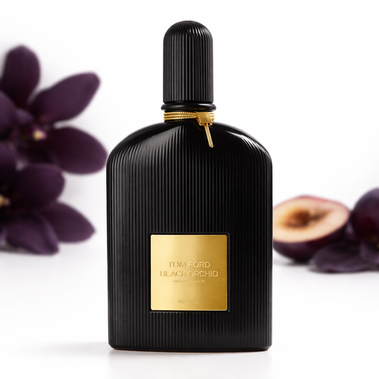 Tom Ford Black Orchid EDP 100ml—black fluted bottle on white, square and centered